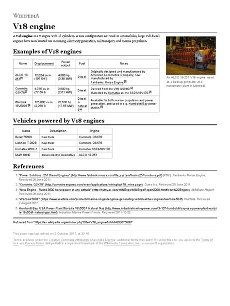 V18 Engine - Wikipedia | PDF | Locomotives | Engines