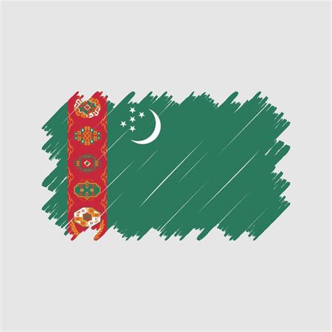 Turkmenistan Flag Brush Vector. National Flag 10960929 Vector Art at ...