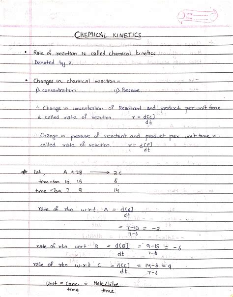 Chemical Kinetics Class 12 | Chemistry handwritten notes PDF