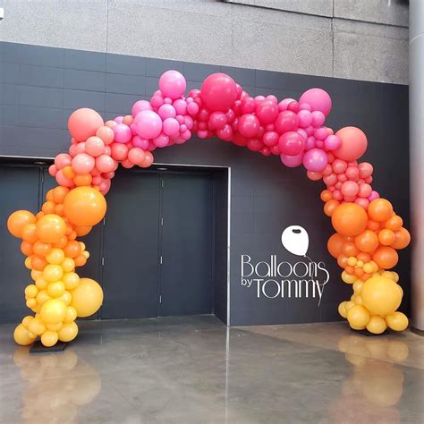 Balloons By Tommy on Instagram: “Pink, orange, and yellow organic ...