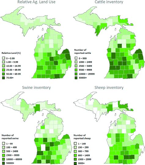 Heatmap of agricultural data by county for the state of Michigan as... | Download Scientific Diagram