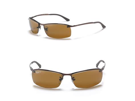 Ray-ban Rimless Bottom Polarized Sunglasses in Brown for Men | Lyst