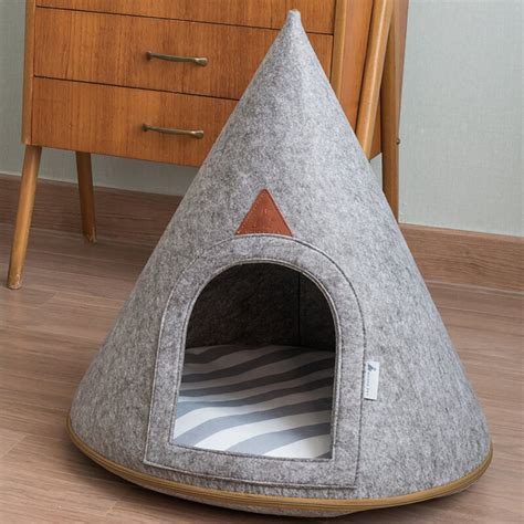 Tucker Murphy Pet Boissonneault Felt Pet Cave Lucy Hooded Dog Bed & Reviews | Wayfair