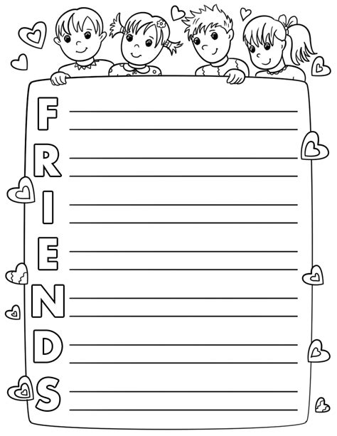 Friends Acrostic Poem Template | Free Printable Papercraft Templates