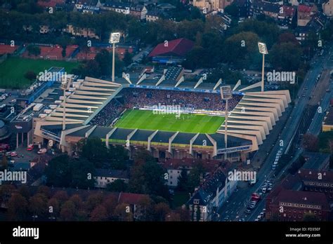 Aerial view, rewirpowerSTADION Bochum VfL Bochum against 1.FC Nürnberg, Bundesliga stadium ...