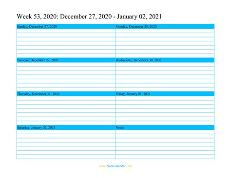 Weekly Calendar 2021 (WORD, EXCEL, PDF)