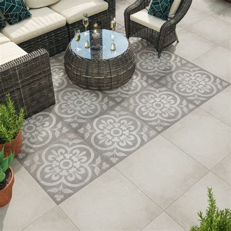 Leinz Grenoble Patterened Porcelain Paving Slabs