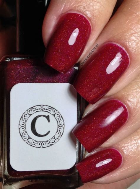 Holographic deep cherry red. | Nail polish, Nails, Beauty nails