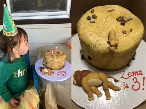 Mufasa death cake| 3-year-old gets Mufasa's death scene from The Lion ...