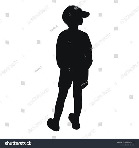 Boy View Back Silhouette Black Shadow Stock Vector (Royalty Free ...