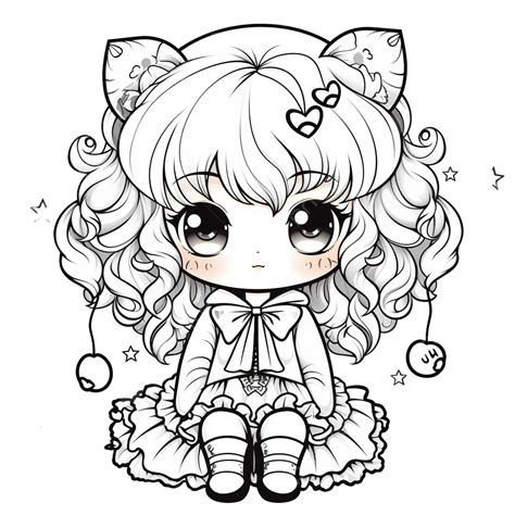 Cartoon Cute Doodle Coloring Page Kawaii Anime Illustration Clipart Character Chibi Drawing ...