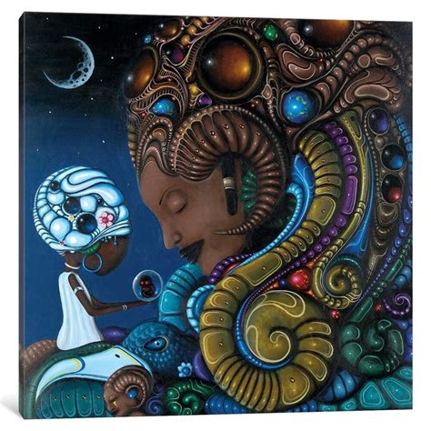 iCanvas "Neru" by Paul Lewin (12" x 12" x 0.75"), Black | Afrofuturism ...