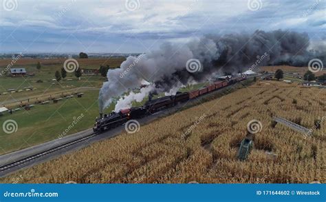 Double Header Steam Trains In Glorious Countryside Royalty-Free Stock ...