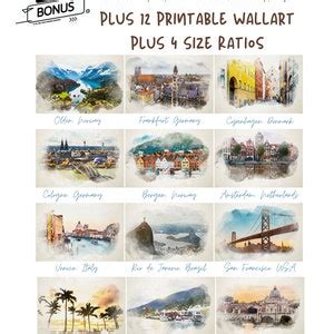 2023 Printable Travel Wall Calendar Digital Download, International ...