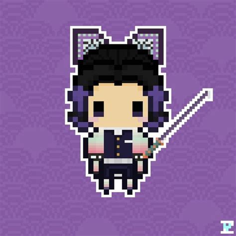 Demon Slayer Shinobu Kocho Chibi Pixel Art | Pixel art, Anime pixel art, Pixel art grid