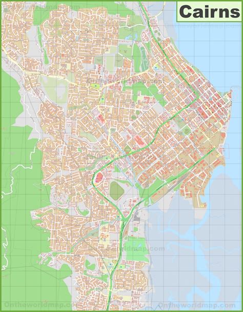 Large detailed map of Cairns