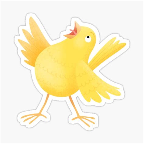 "Cute singing yellow canary cartoon illustration" Sticker for Sale by ...