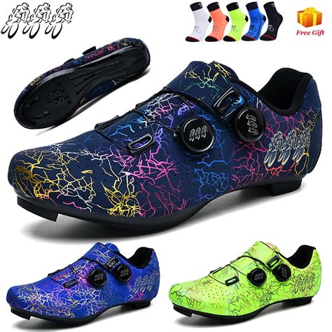 Road Cycling Shoes Men 2021 New Flat Self-Locking SPD Bicycle Sapatilha ...