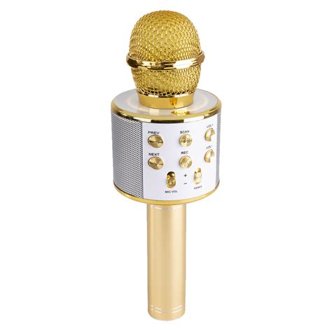 Max KM01 Kids Karaoke Microphone Gold - Bluetooth & MP3