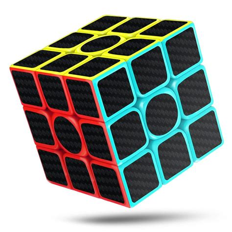 Rubik's Cube Speed Cube, 3x3x3 Carbon Fiber Sticker Smooth Magic 3D Puzzle Rubiks Cube, Enhanced ...