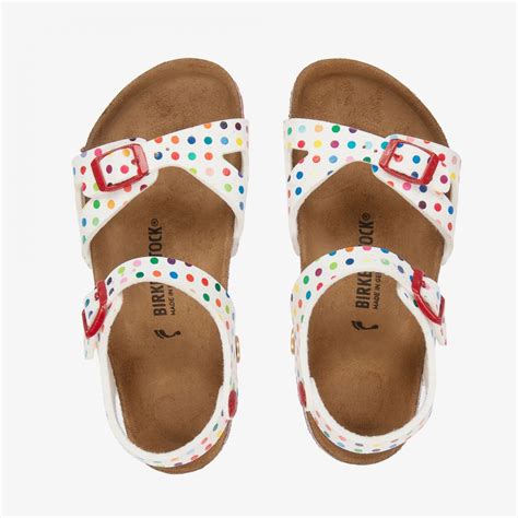 Birkenstock - Girls White Polka Dot Sandals | Childrensalon