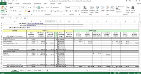 Project Cost Tracking Excel Template - Software engineering