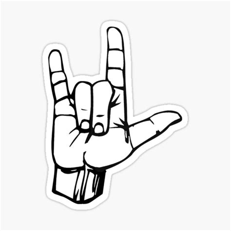 "Hand I Love You ILY Sign Language Symbol Gesture" Sticker by ...