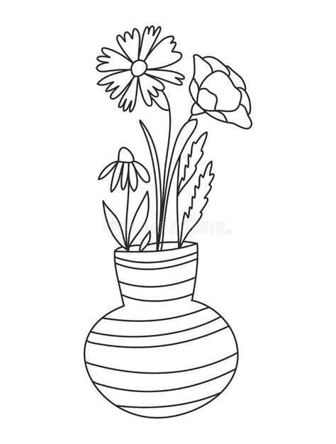 Vase With Flowers - Children Drawing Stock Illustration - Illustration of drawing, happy: 41249477