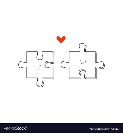 Puzzle pieces match abstract line jigsaw details Vector Image