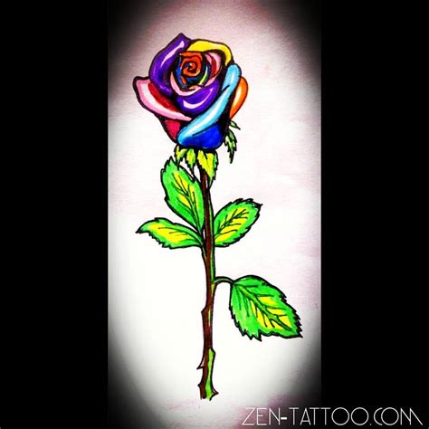 Details 65+ rainbow rose tattoo best - in.cdgdbentre