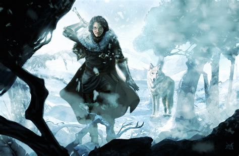 Jon Snow, Ghost and Beyond by lebllues on DeviantArt