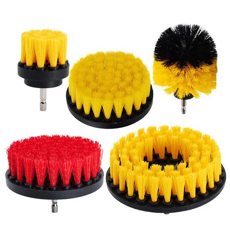 5PCS Drill Brush Soft Medium Bristle Scrub Attachments Cleaning Kit Great for Cleaning Glass -in ...