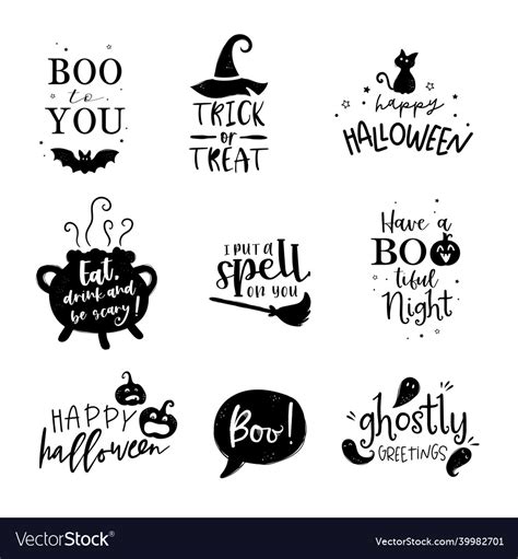 Cute hand written halloween sayings fun lettering Vector Image