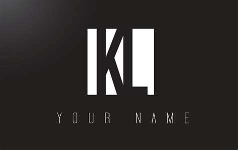 KL Letter Logo With Black and White Negative Space Design. 5075005 ...