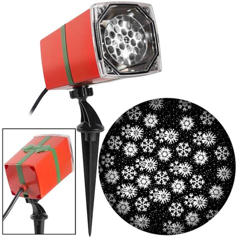 LightShow Swirling White LED Snowflakes Christmas Indoor/Outdoor Light Show Projector in the ...