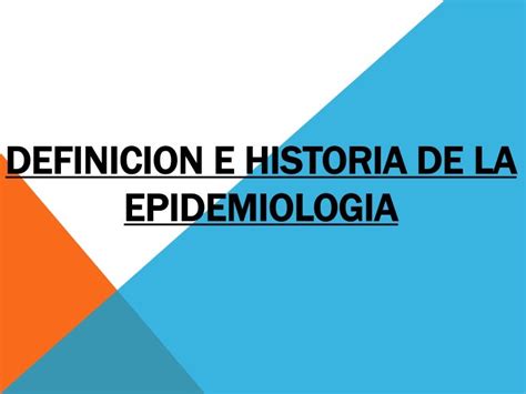 historia de la epidemiologia