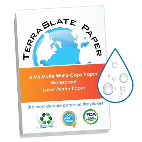 Buy TerraSlate Paper 7 Mil Waterproof Laser Printer/Copy Paper (A4 Size) (25 Sheets) Online at ...