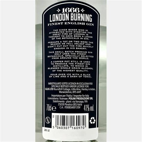 Gin London Burning 1666 0,7L 41%Vol. - Polini – lahodné a kvalitní víno ...