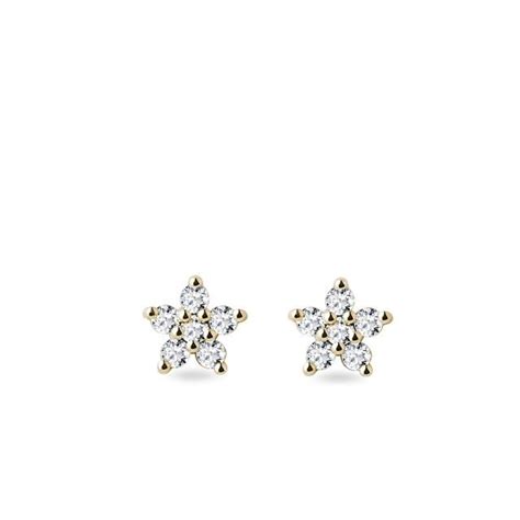 Star Earrings with Diamonds in Gold | KLENOTA