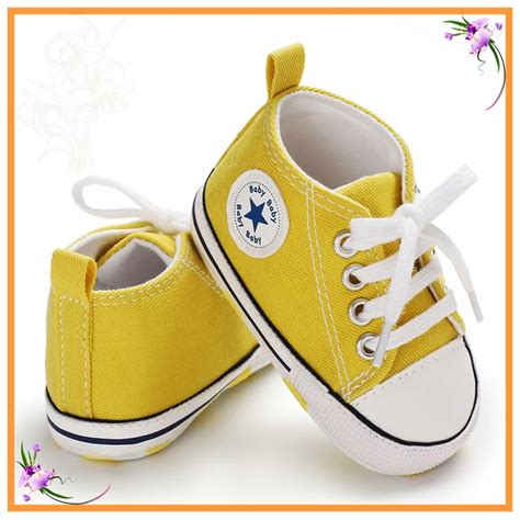 Yellow Baby Shoes, Yellow Shoes, Yellow Sneakers, Canvas Baby Shoes ...