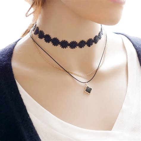 2016 trending popular jewelry ladies black lace choker necklace New Gothic Tattoo Velvet Suede ...