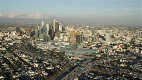 7.6K stock footage aerial video of Downtown Los Angeles, California ...