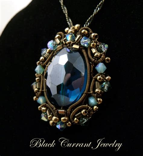 Blue Crystal Pendant by blackcurrantjewelry on DeviantArt