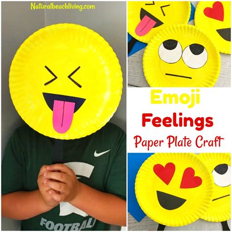 Super Cute Emoji Paper Plate Craft - Emoji Party Ideas - Natural Beach ...