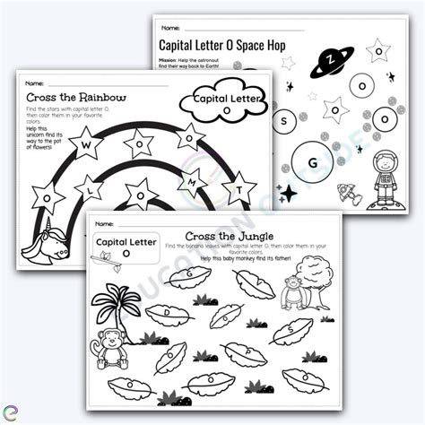 Capital Letter O - Search Across The Path Worksheet