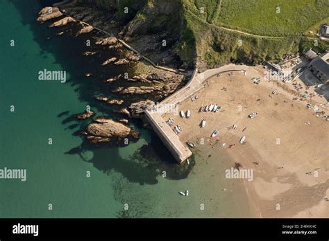 Aerial view of Gorran Haven village harbour, Cornwall Stock Photo - Alamy