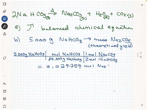 SOLVED: Sodium hydrogen carbonate, NaHCO3 can be converted to sodium carbonate, Na2CO3, water ...