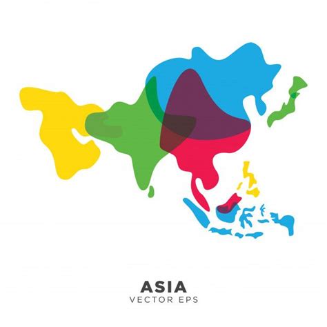 Premium Vector | Creative asia map vector | Asia map, Asia pacific map, Asian maps