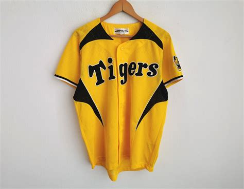 Hanshin Tigers Jersey Hanshin Tigers by Mizuno Mesh Baseball - Etsy