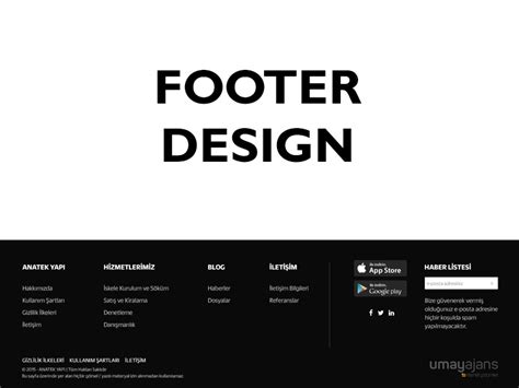 Footer Design by Murat Tekmen Web Design Black, Design Web, Design Ideas, Website Footer, Footer ...